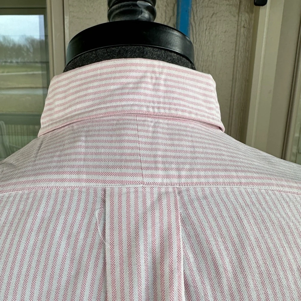 POLO Ralph Lauren Men’s Pink & White Cotton University Stripe BD Shirt - 15/34 - Picture 6 of 12